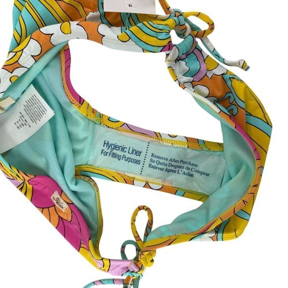 Hobie Bikini Set Girls Size 14 Swimsuit Crochet Halter Multicolor Floral NEW - Picture 7 of 9